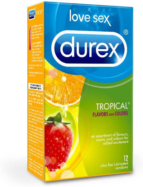 Durex Tropical Lubricated Condoms 12 Pcs