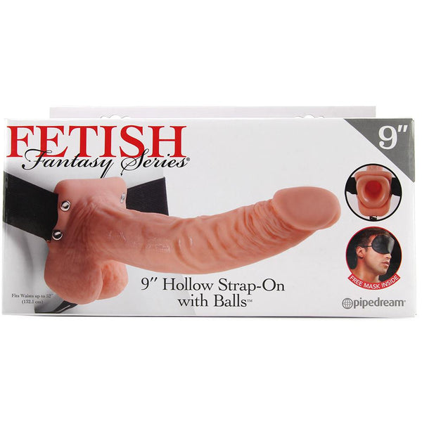 Fetish Fantasy 9" Hollow Strap-On with Balls in Flesh