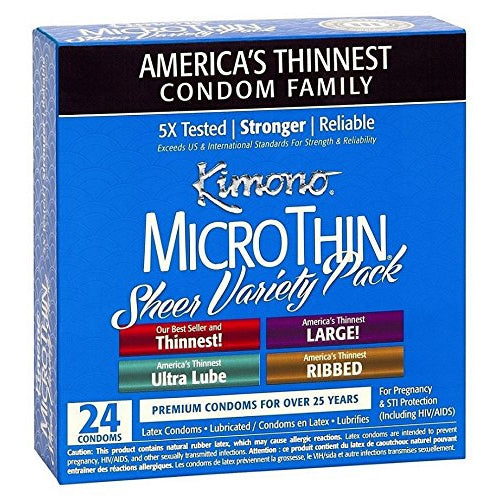 Kimono MicroThin 5X Stronger Condom Variety Styles in 24 Pack