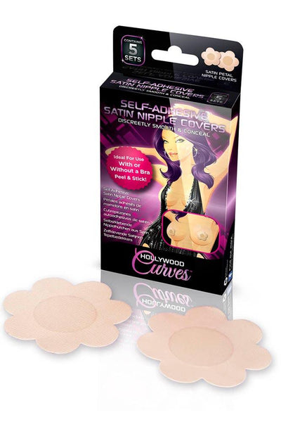 Self Adhesive Satin Nipple Covers 5 Pairs-Party Accecories