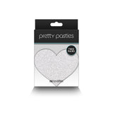 Pretty Pasties - Glitter Hearts - Red/Silver - 2 Pair
