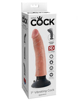 King Cock 7" Vibrating Dildo in Flesh